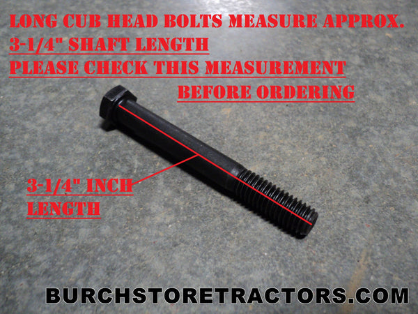 New Long Head Bolt for Farmall or International Cub, 154, 184, 185