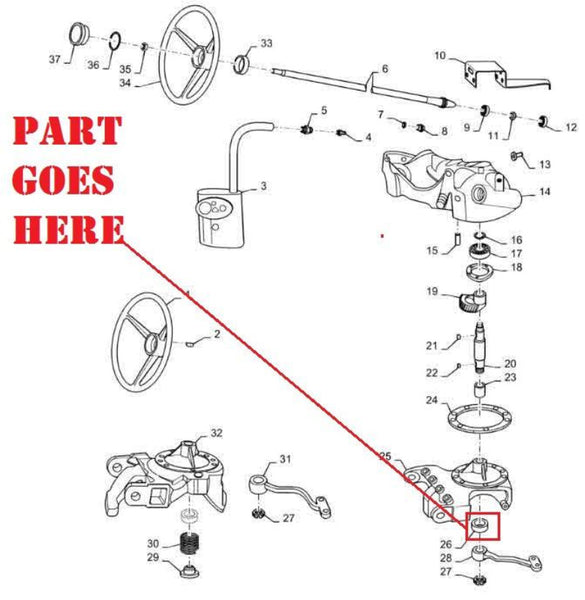 New Lower Steering Shaft Oil Seal for Farmall A, AV, Super A, Super AV