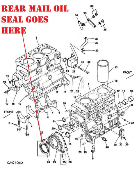 Engine Rear Main Seal for International 274 and 284 Tractors