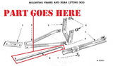 Original IH Front Push Blade Lifting Rod for IH Farmall Cub Tractor