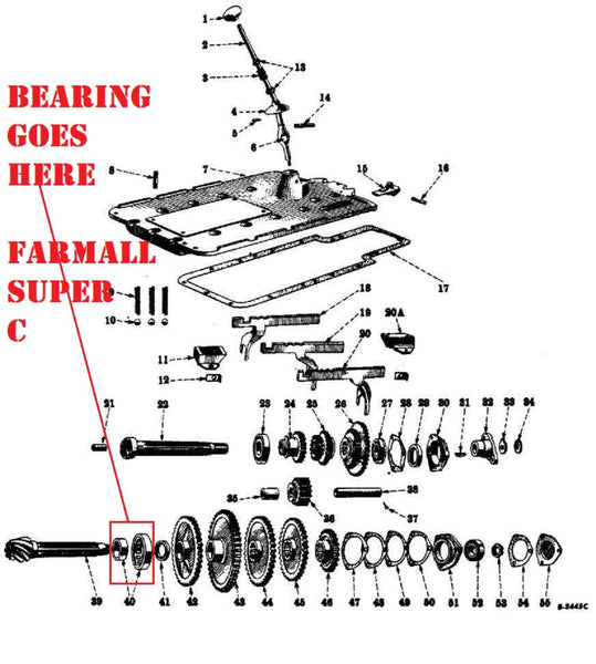 New Transmission Countershaft Roller Bearing for Farmall C, 200, 230, Burch Store Tractors