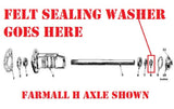 Rear Axle Felt Seal for Farmall H, Super H, 300, 330, 340, 460 Tractors, FREE SHIPPING!!!