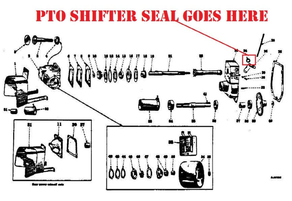 Tractor Pto Components New PTO Shifter Lever Seal for Farmall 140, 130, 100, Super A, Super C ...