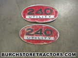 International 240 Utility tractor emblem