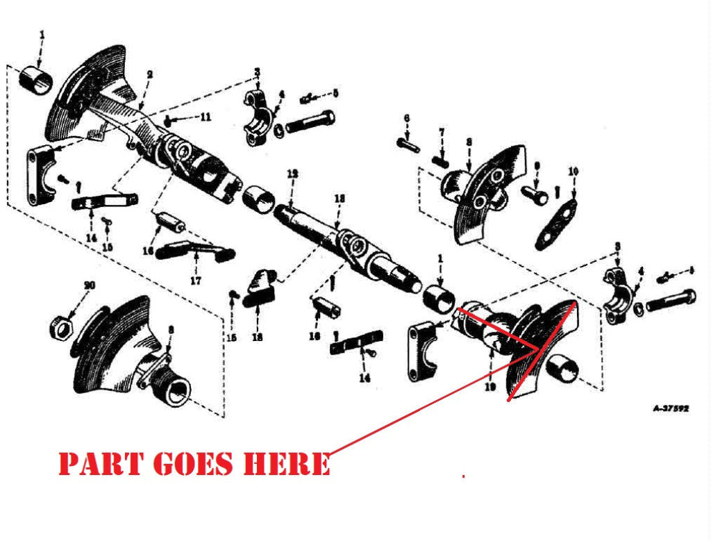 Right Hydraulic Rockshaft Assembly for Farmall C, Super C and 200 Trac ...