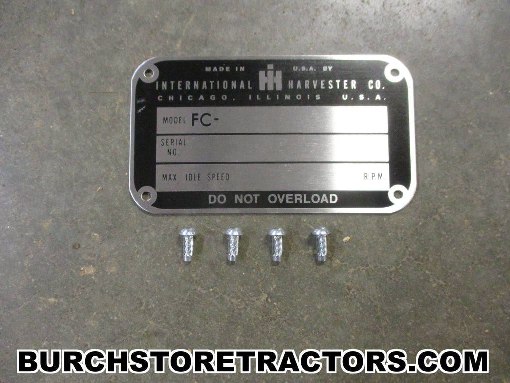 Farm Equipment Serial Number Plate White 6100 6R30