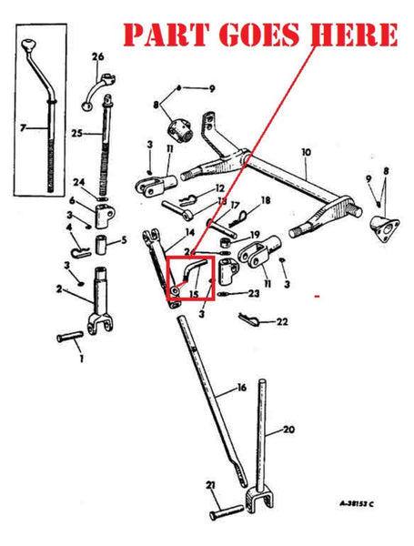 New 1pt Hitch Adjuster Lock Bolt for Farmall 140 130 100 Cub Tractors ...