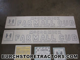 international cub tractor decals