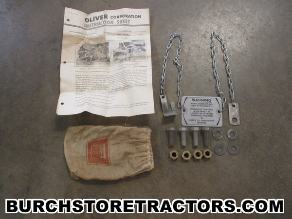 oliver super 55 tractor 3 point hitch drawbar warning plate