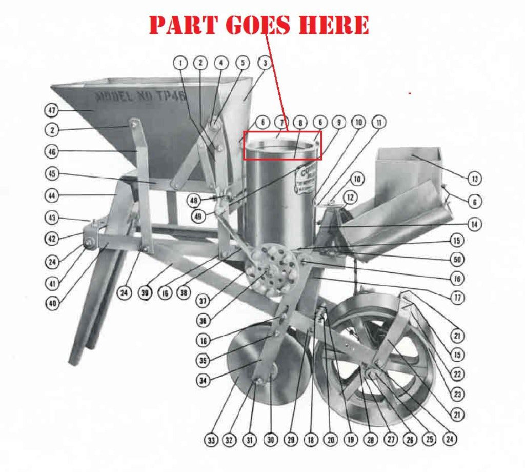 seed planter parts New Old Stock Seed Hopper Ring for Covington TP46 Planters, C857 – Burch Store Tractors