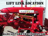 Farmall cultivator front lift link location