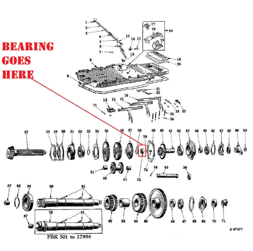 New Transmission Main Shaft Bearing for Farmall M, Super M Tractors, 4 ...