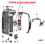 Upper Radiator Hose for Farmall  Super C, 100, 130, 200, 230 Tractor