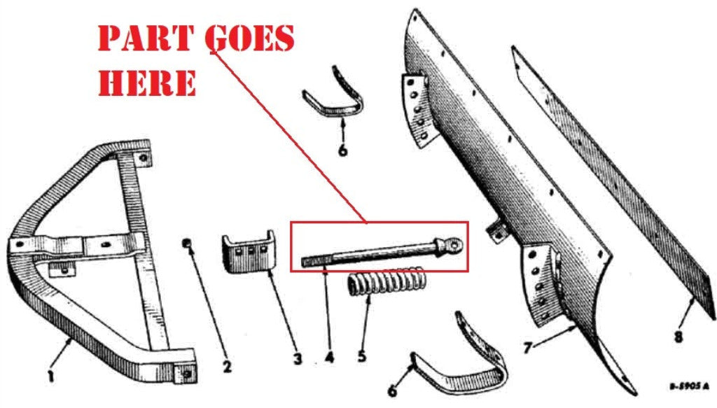 Push Blade Spring Support Rod for Farmall 140, 130, Super A, 100, A Tr ...