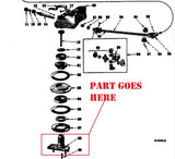 Steering Worm Gear Shaft for Farmall C, Super C, 200, 230, 240 Tractors, 53001D, 53001DX