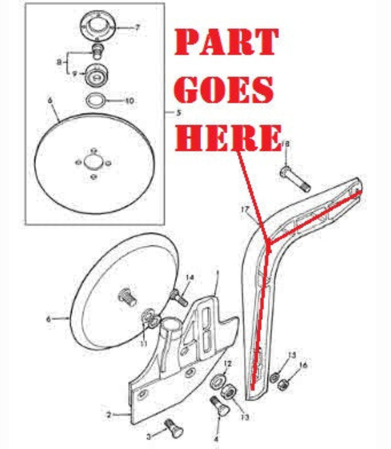 planter fertilizer parts Right Side Fertilizer Disc Support Bracket for Ford 309 Planters, 1267 – Burch Store Tractors