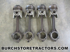 Pistons with Connecting Rods for IH Farmall M Tractor