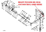 Hydraulic Control Block Draft Link Seal for International 424,  444,  2424,  B414 Tractors