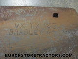 Bradley plow part numbers VX TX 145,  VXTX145